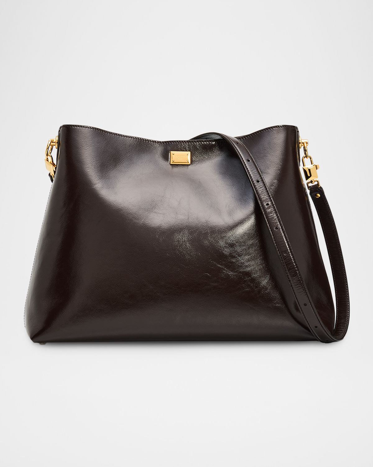 Dolce & Gabbana Vittoria Glossy Leather Crossbody Bag