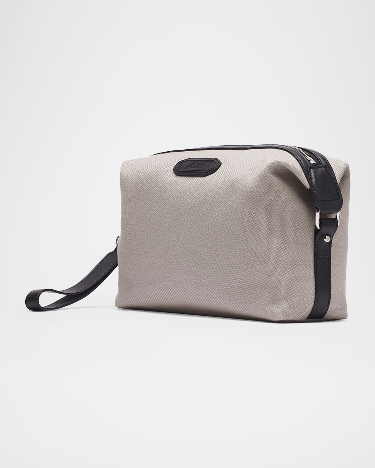 Brioni Men 's Canvas and Leather Via Veneto Zip Pouch