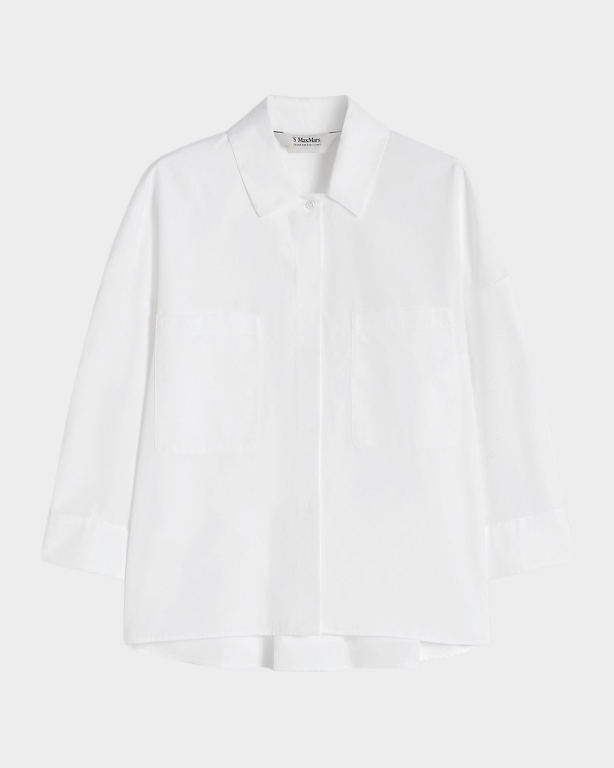 Max Mara 3/4-Sleeve Cotton Shirt