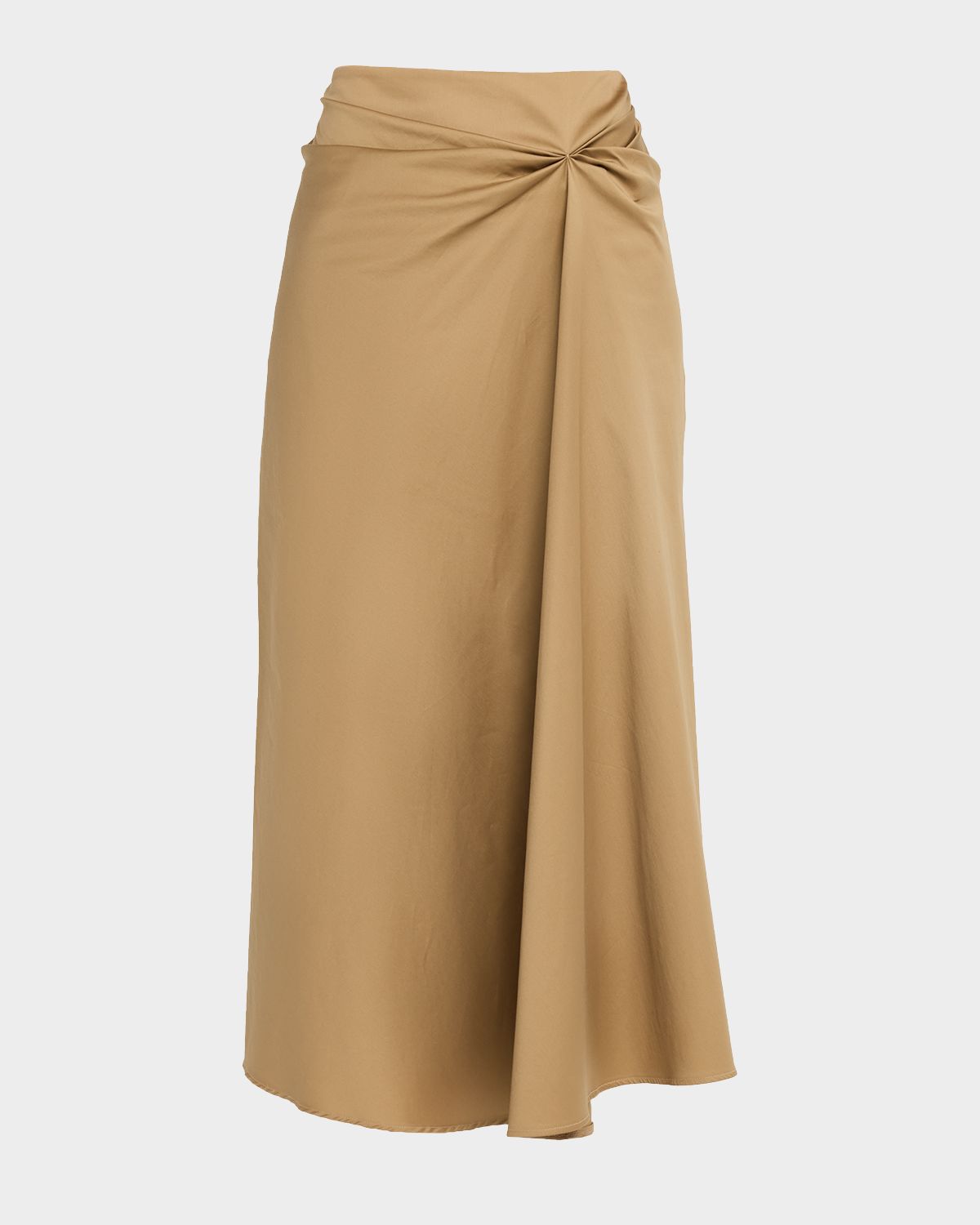 Max Mara Paggi Gathered Cotton Midi Skirt