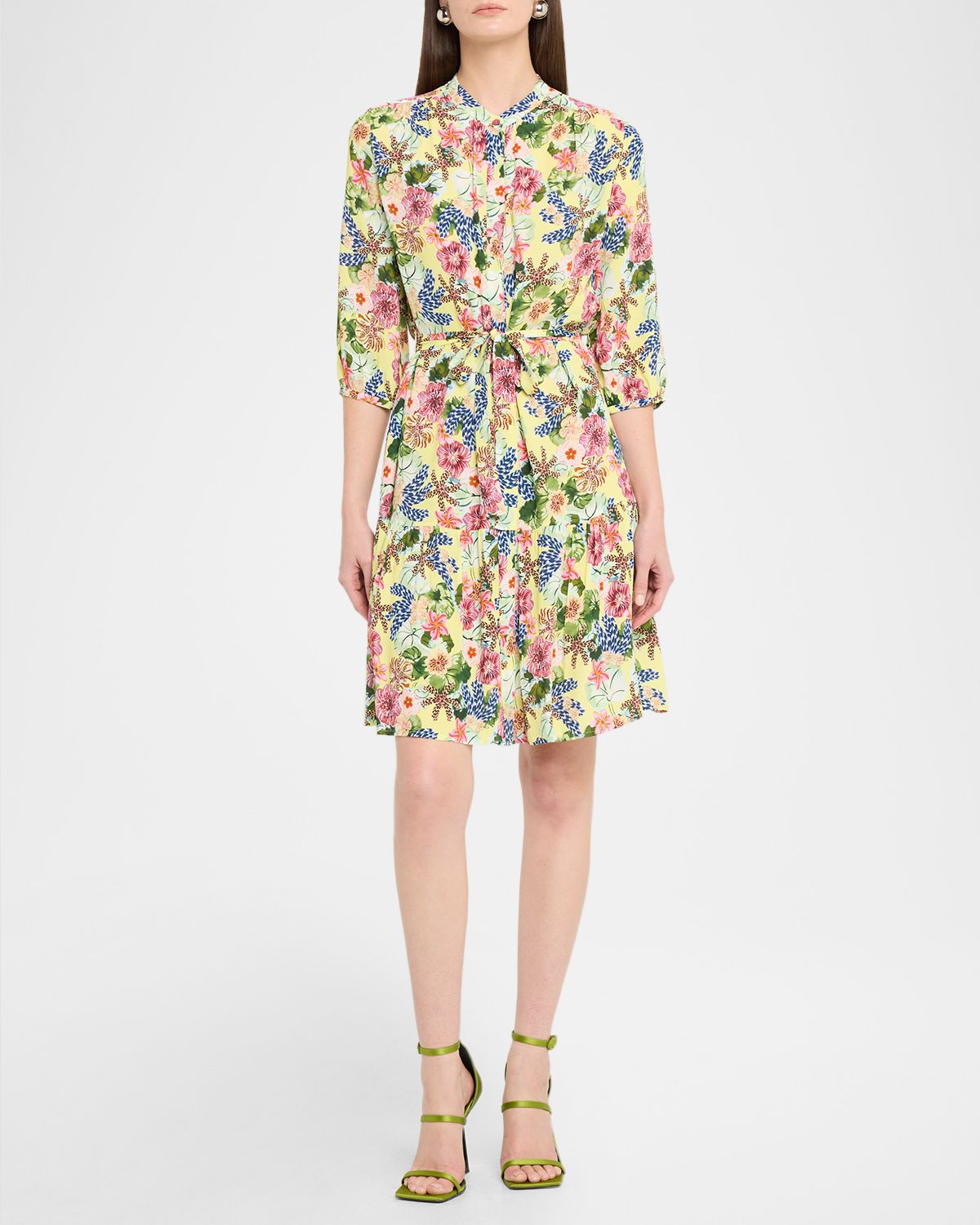 Saloni Tyra Printed A-Line Shirtdress