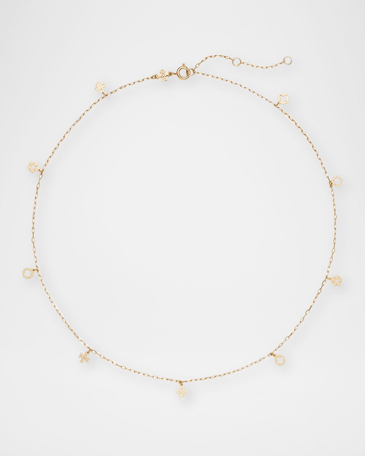Tory Burch Kira Clover Multi Charm Necklace