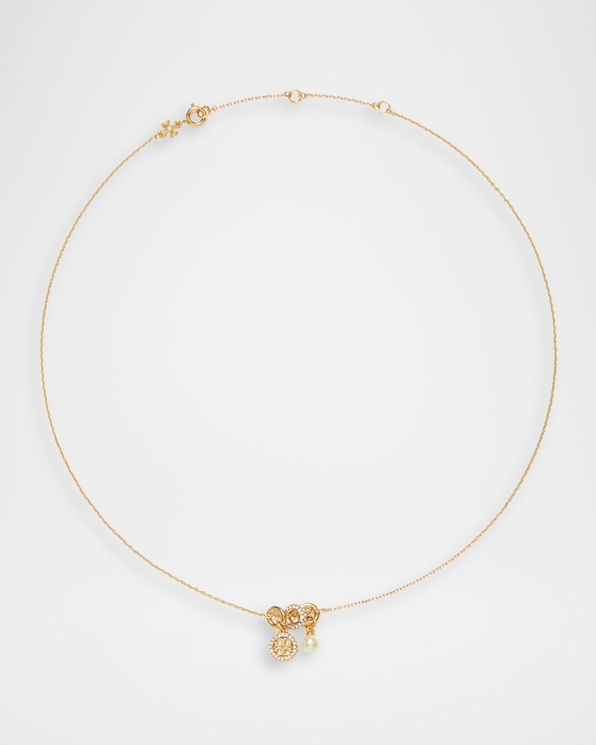 Tory Burch Miller Pave Charm Necklace