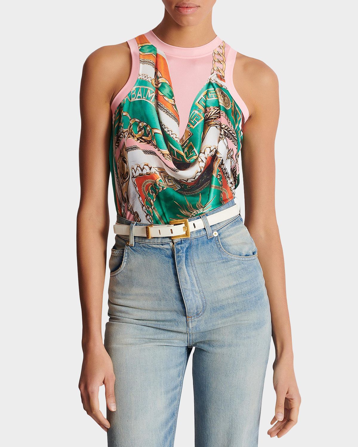 Balmain Anthem Narrow Leather Belt
