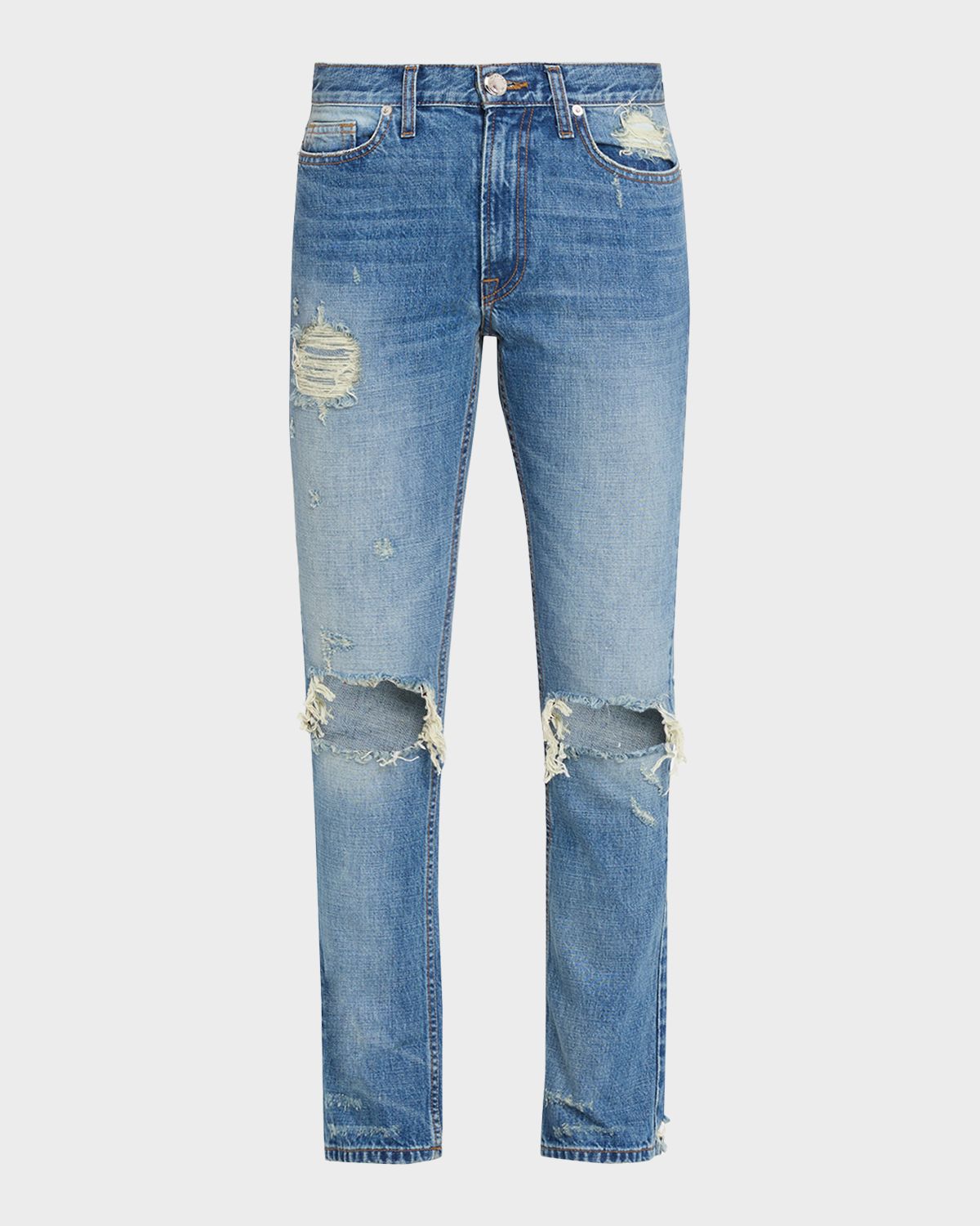 Brandon Maxwell The Riggs Distressed Crop Cigarette Jeans