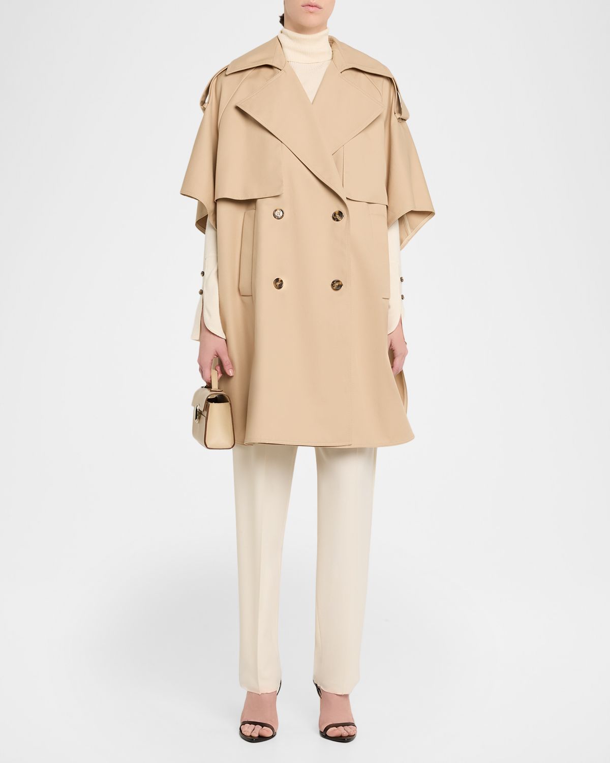 Max Mara Water-Repellent Cotton Gabardine Cloak