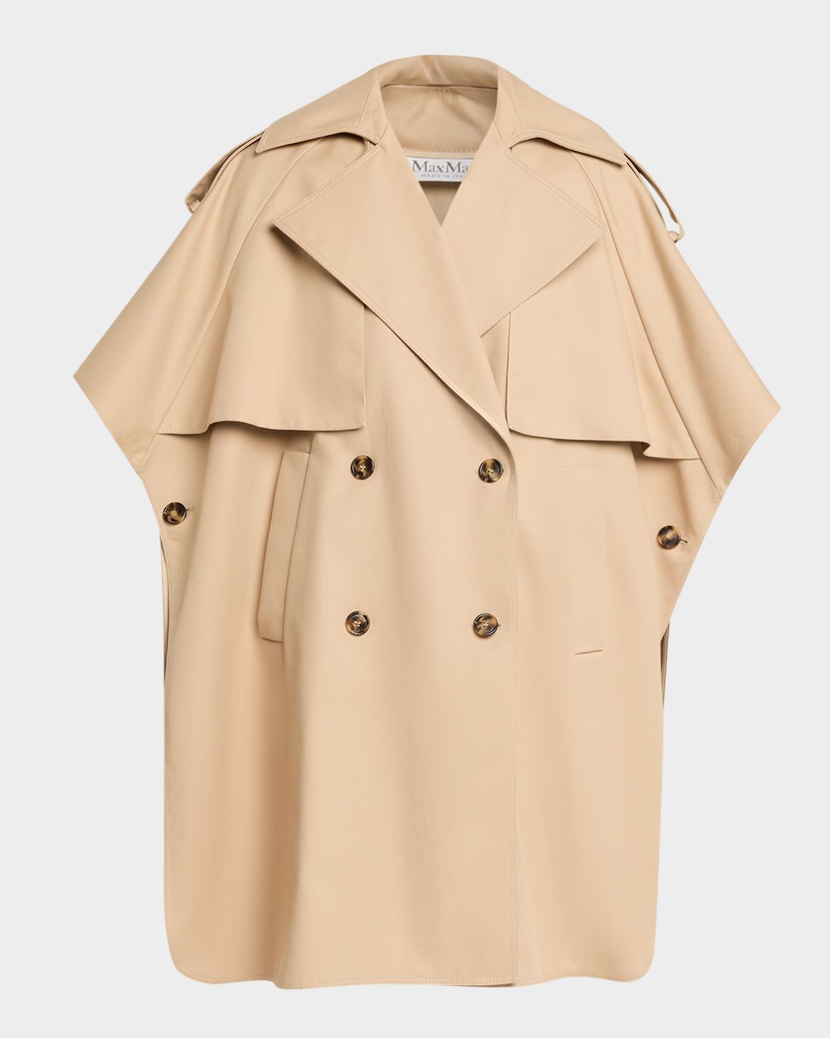 Max Mara Water-Repellent Cotton Gabardine Cloak