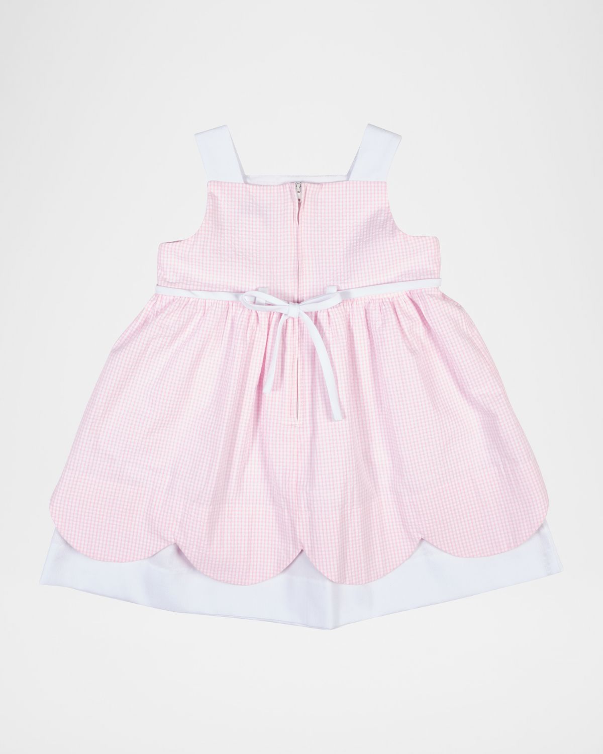 Florence Eiseman Girl 's Flowers & Bunny Seersucker Check Dress, Size 6M-