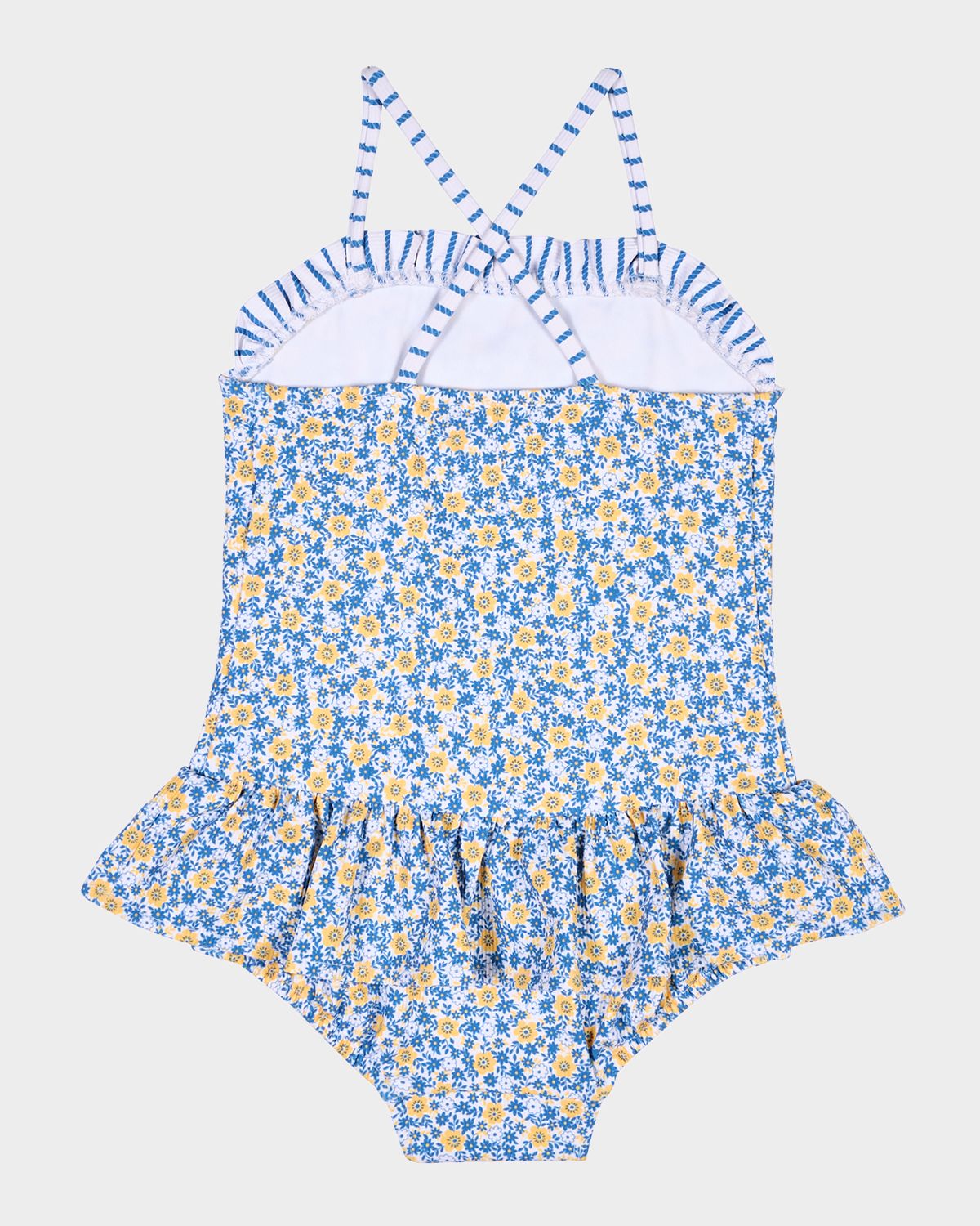 Florence Eiseman Girl 's Floral Skirted One-Piece Swimsuit, Size 3-8