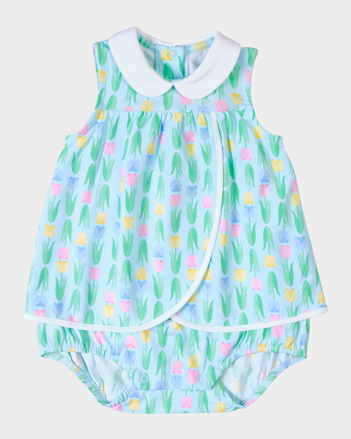 Florence Eiseman Girl 's Printed Knit Tulip Romper, Size 3M-24M