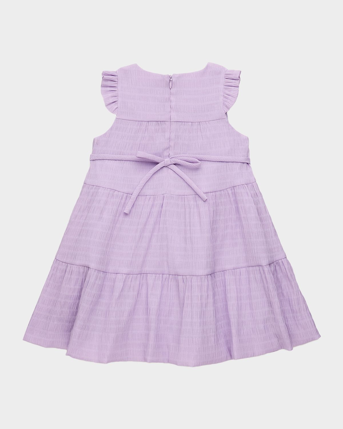 Florence Eiseman Girl 's Floral Applique Crinkled Lawn Dress, Size T-6