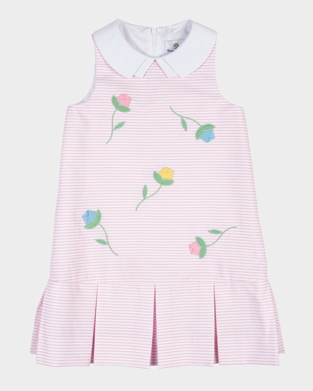 Florence Eiseman Girl 's Striped Pique Cotton Dress, Size 2T-8