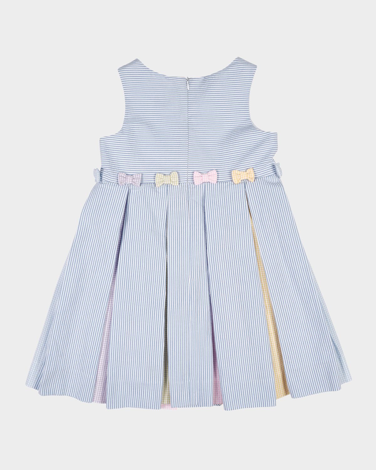 Florence Eiseman Girl 's Multicolor Pleated Seersucker Dress, Size 2T-