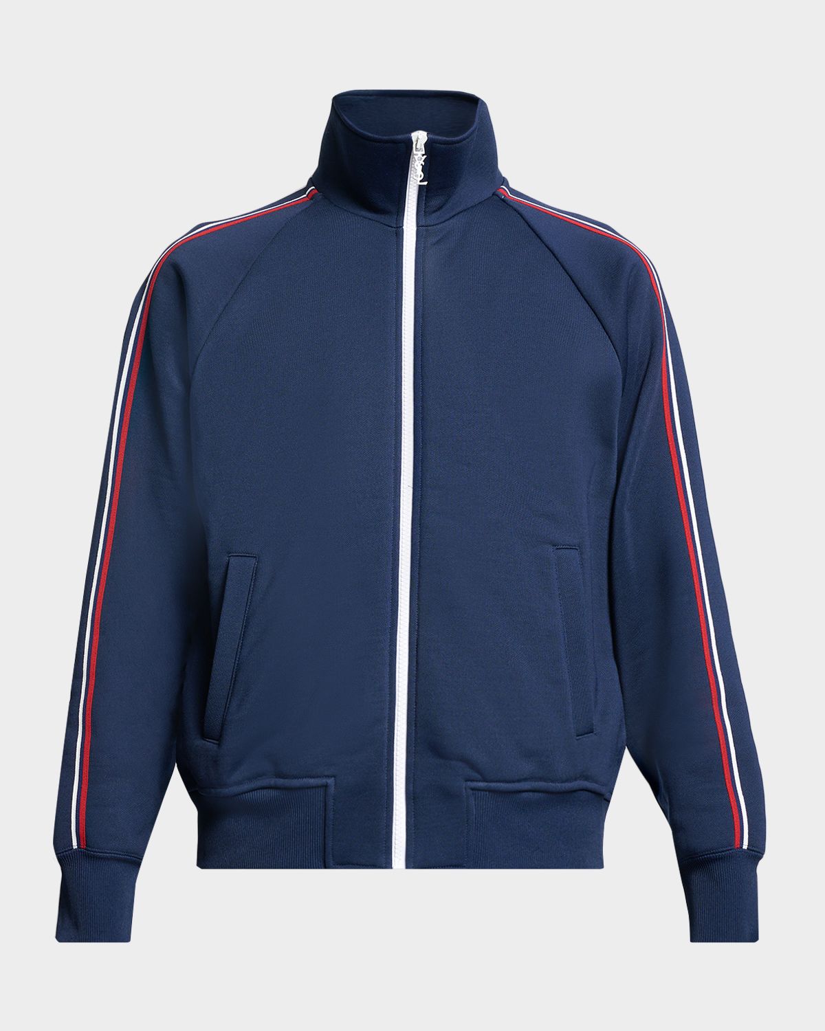 Saint Laurent Men 's Piped Raglan-Sleeve Track Jacket