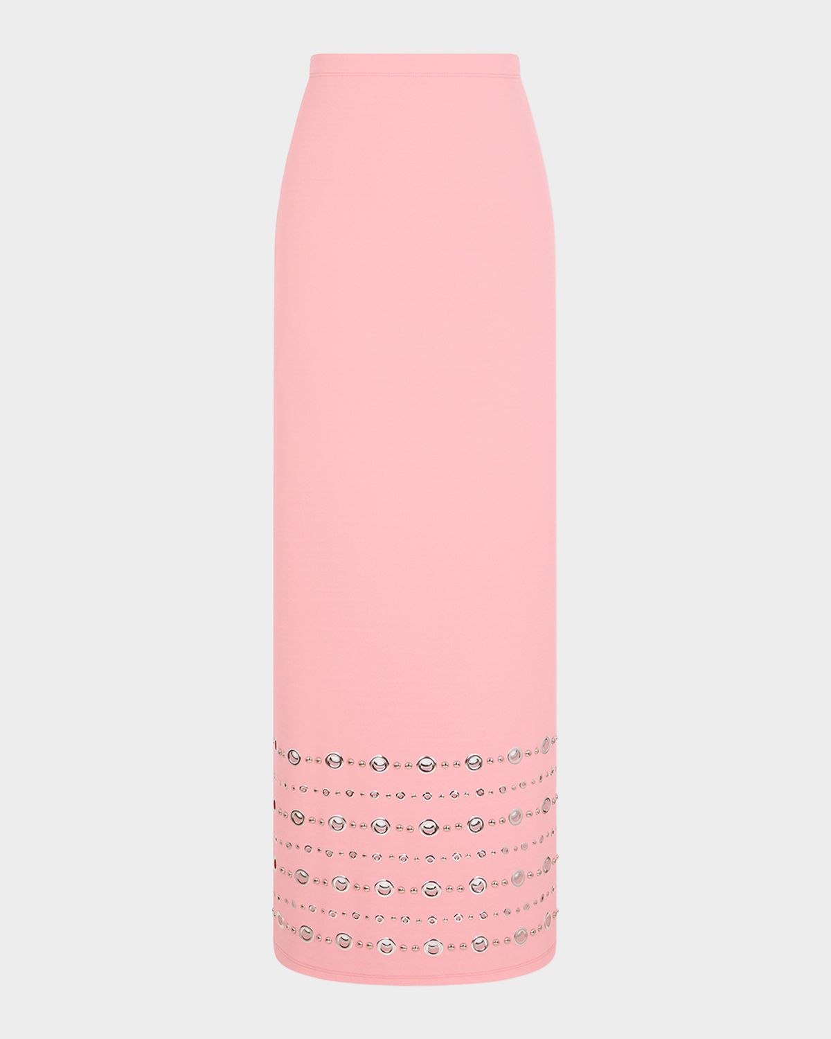 Rabanne Grommet Embellished Viscose Crepe Maxi Skirt