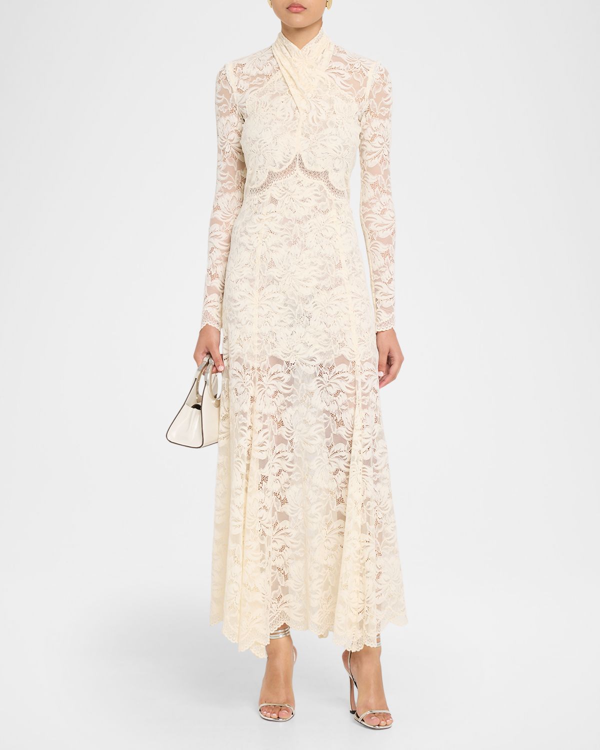 Rabanne Layered Lace Maxi Dress