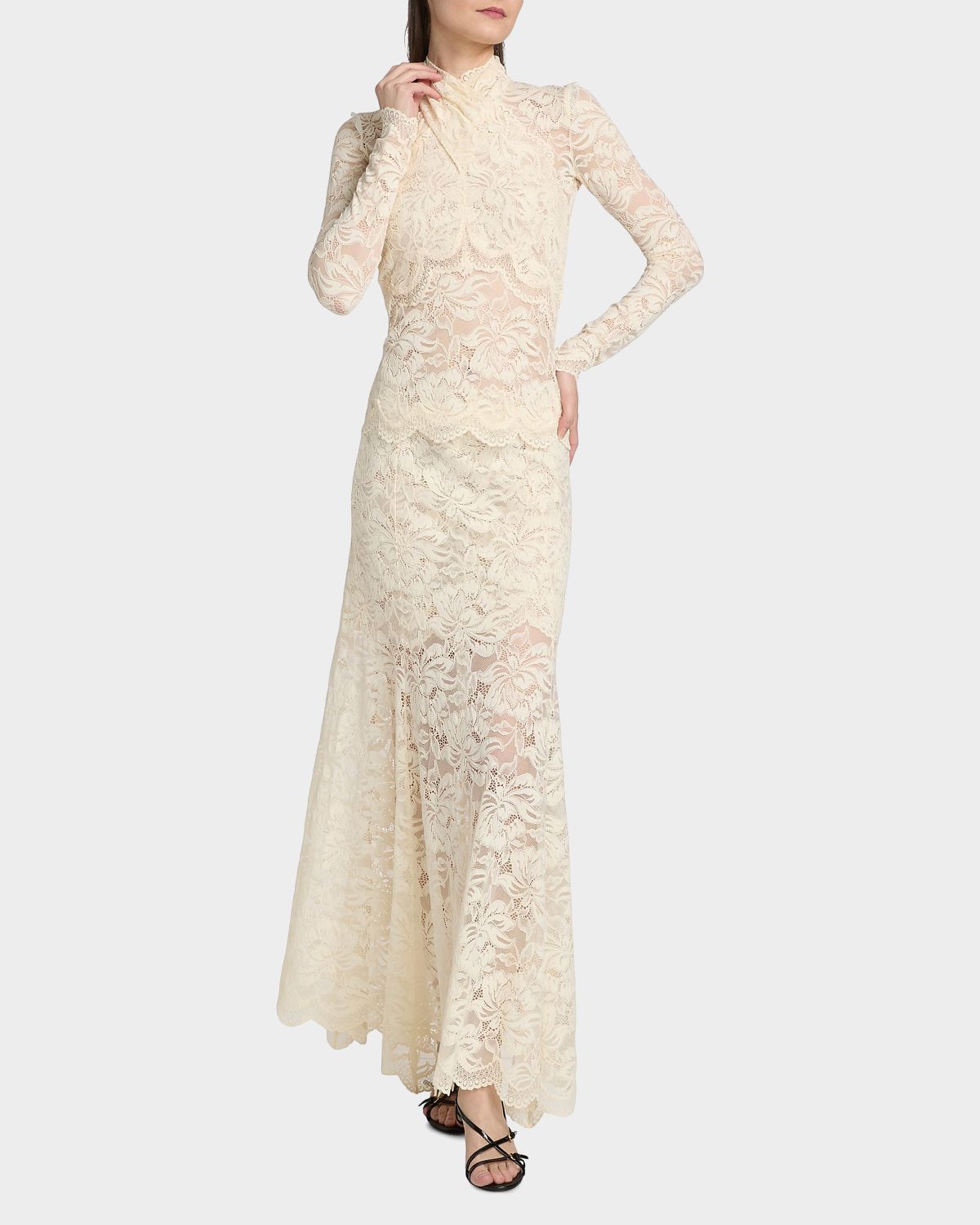 Rabanne Lace A-Line Maxi Skirt