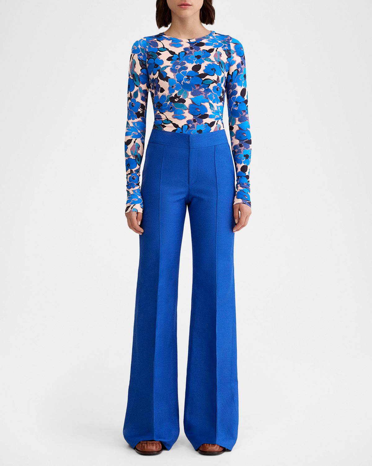 Smythe Wide-Leg Pintuck Trousers