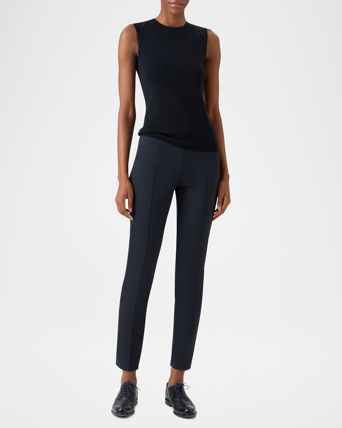Akris Crewneck Stretch Silk Knit Top | Thumbnail 2
