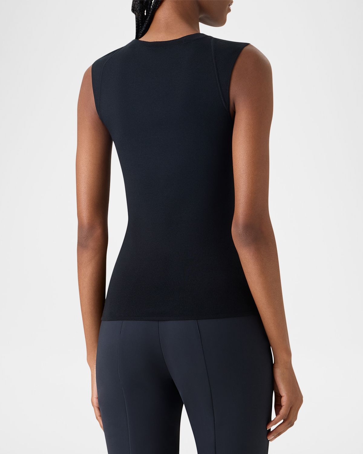 Akris Crewneck Stretch Silk Knit Top | Thumbnail 3
