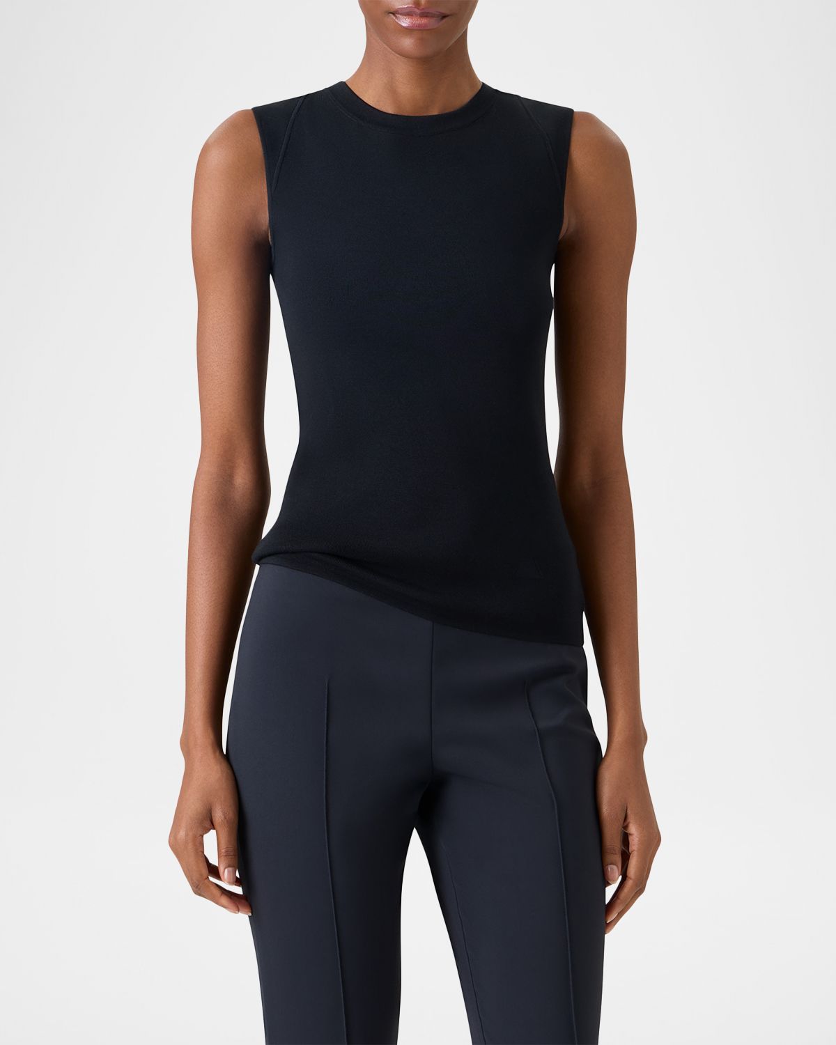 Akris Crewneck Stretch Silk Knit Top | Thumbnail 4