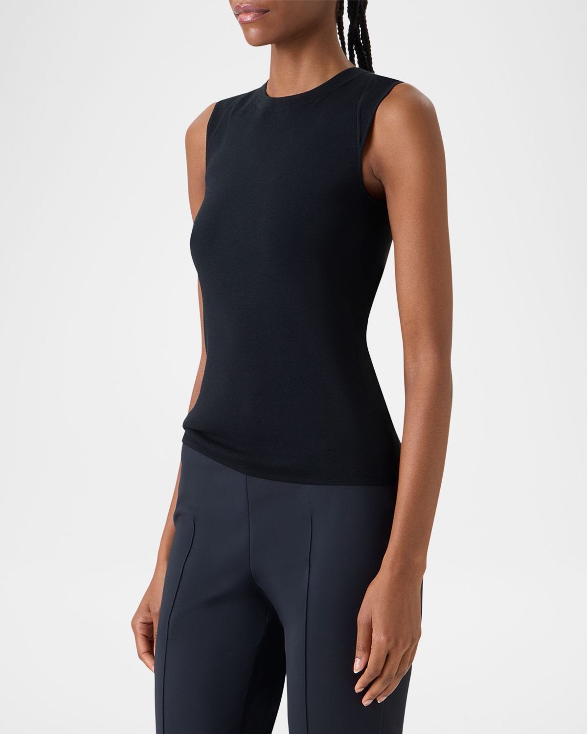 Akris Crewneck Stretch Silk Knit Top | Thumbnail 6