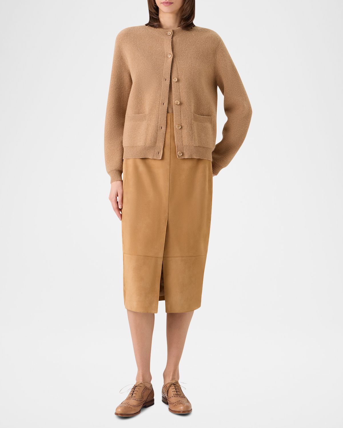 Akris Crewneck Cashmere Pique Knit Cardigan | Thumbnail 6 Akris Crewneck Cashmere Pique Knit Cardigan | Thumbnail 6