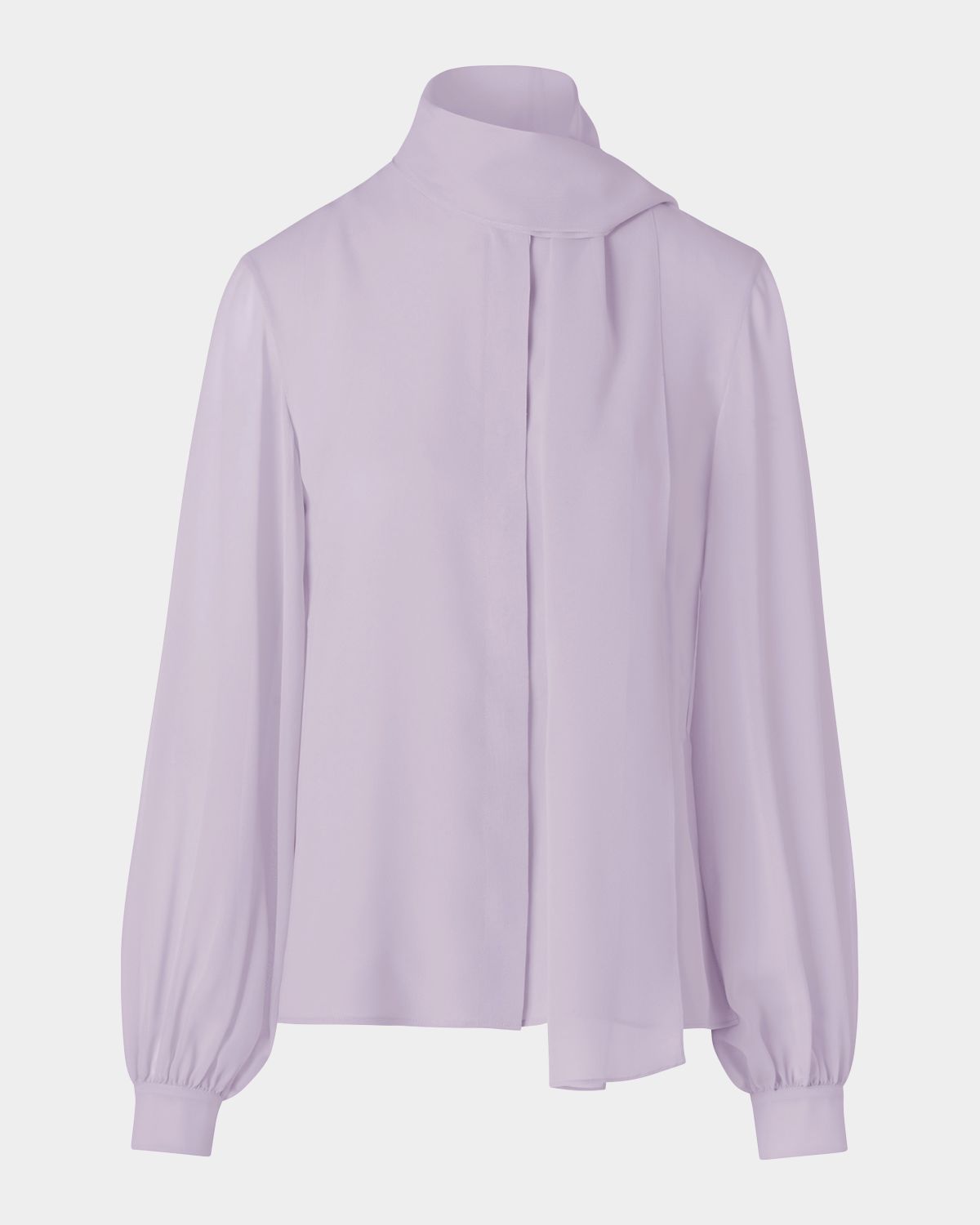 Akris Tie-Neck Silk Georgette Blouse | Thumbnail 7 Akris Tie-Neck Silk Georgette Blouse | Thumbnail 7