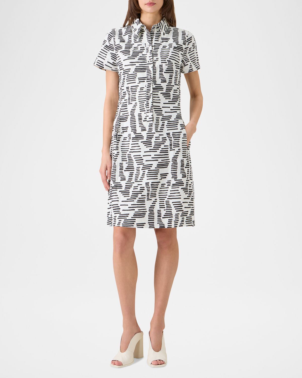 Akris Dance Movements Linen Toile Polo Dress | Thumbnail 5 Akris Dance Movements Linen Toile Polo Dress | Thumbnail 5
