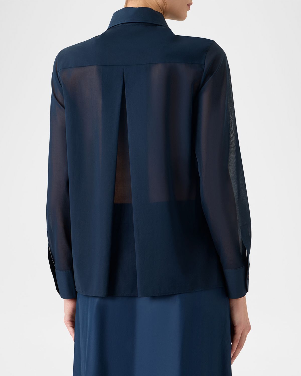 Akris Cotton Voile Button-Down Tunic Blouse | Thumbnail 3 Akris Cotton Voile Button-Down Tunic Blouse | Thumbnail 3