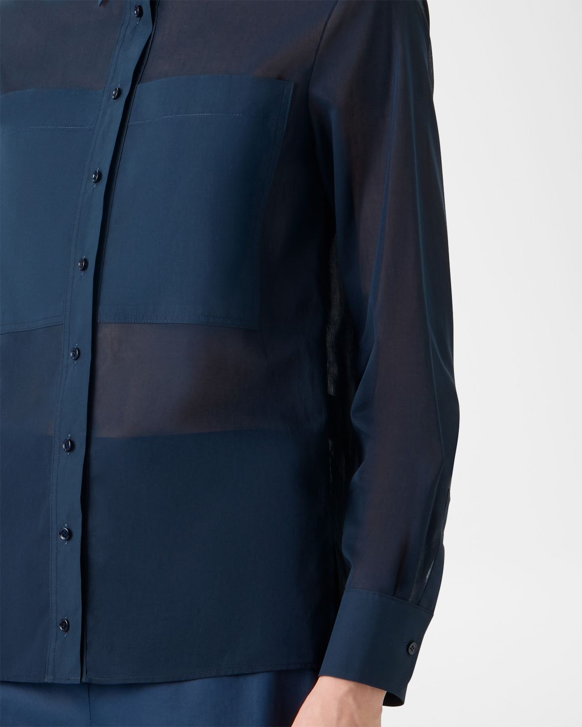 Akris Cotton Voile Button-Down Tunic Blouse | Thumbnail 5 Akris Cotton Voile Button-Down Tunic Blouse | Thumbnail 5