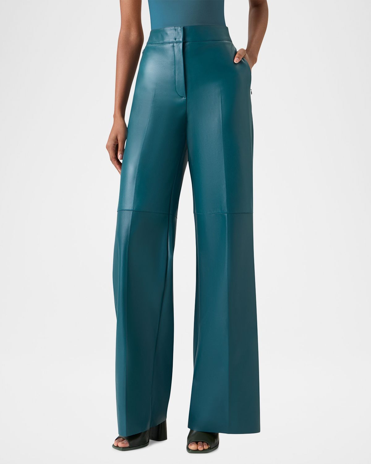 Akris Fior Nappa Leather Wide-Leg Pants | Thumbnail 6