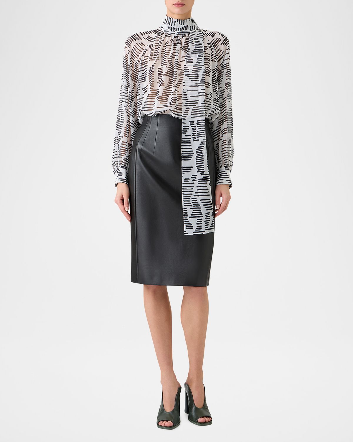 Akris Dance Movements Long-Sleeve Silk Blouse | Thumbnail 6 Akris Dance Movements Long-Sleeve Silk Blouse | Thumbnail 6