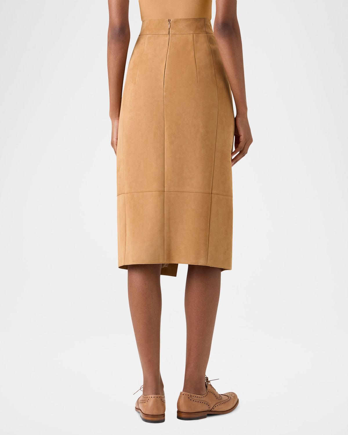 Akris Suede Front Slit Pencil Skirt | Thumbnail 5 Akris Suede Front Slit Pencil Skirt | Thumbnail 5