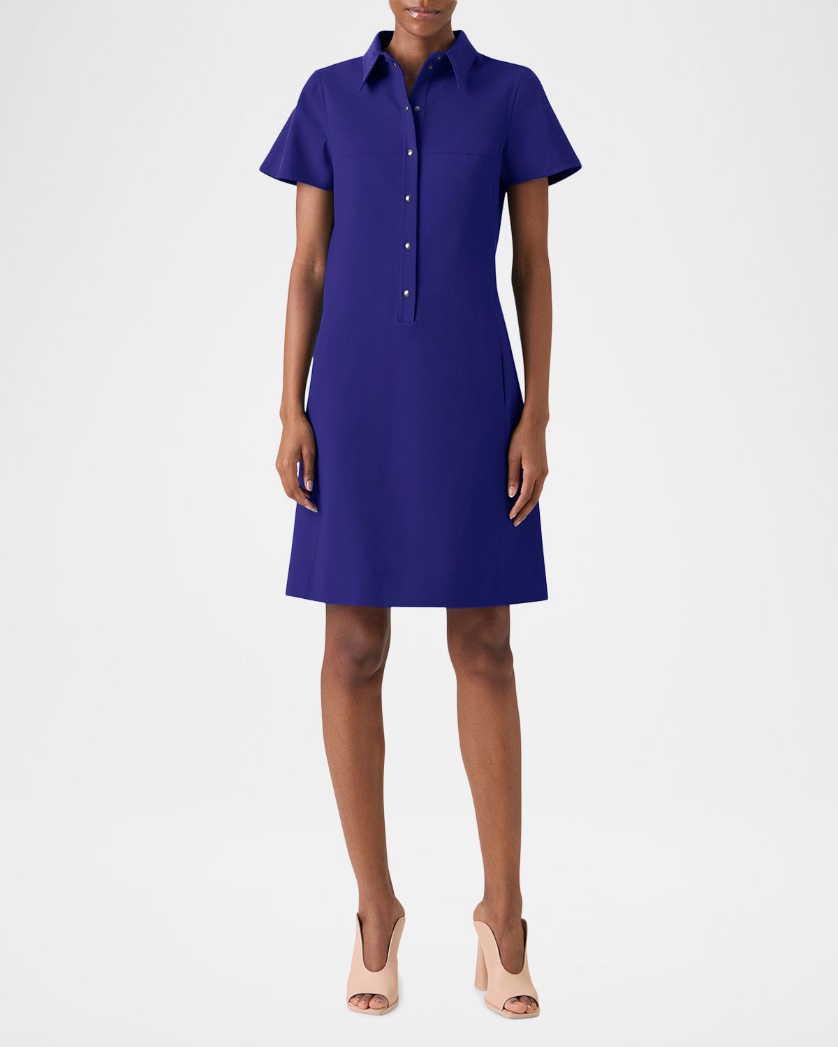 Akris Cotton-Silk Stretch Polo Dress
