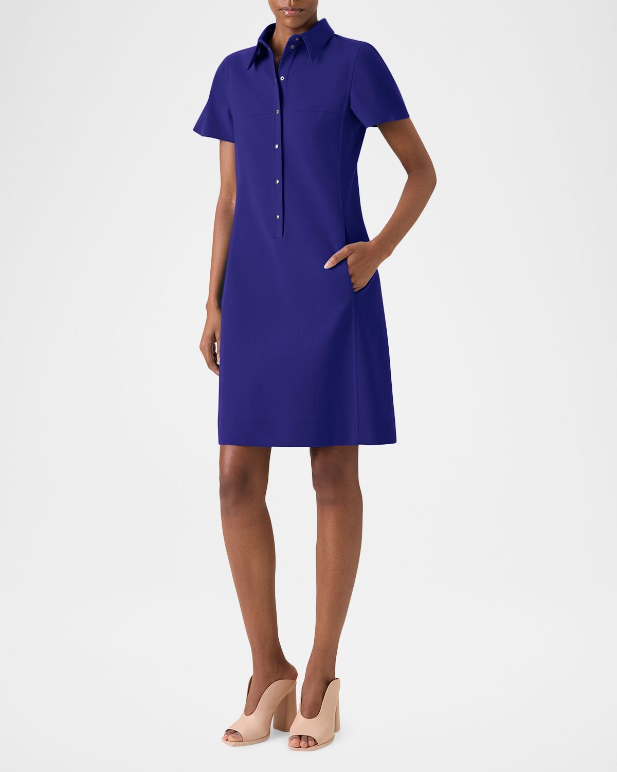 Akris Cotton-Silk Stretch Polo Dress | Thumbnail 4 Akris Cotton-Silk Stretch Polo Dress | Thumbnail 4