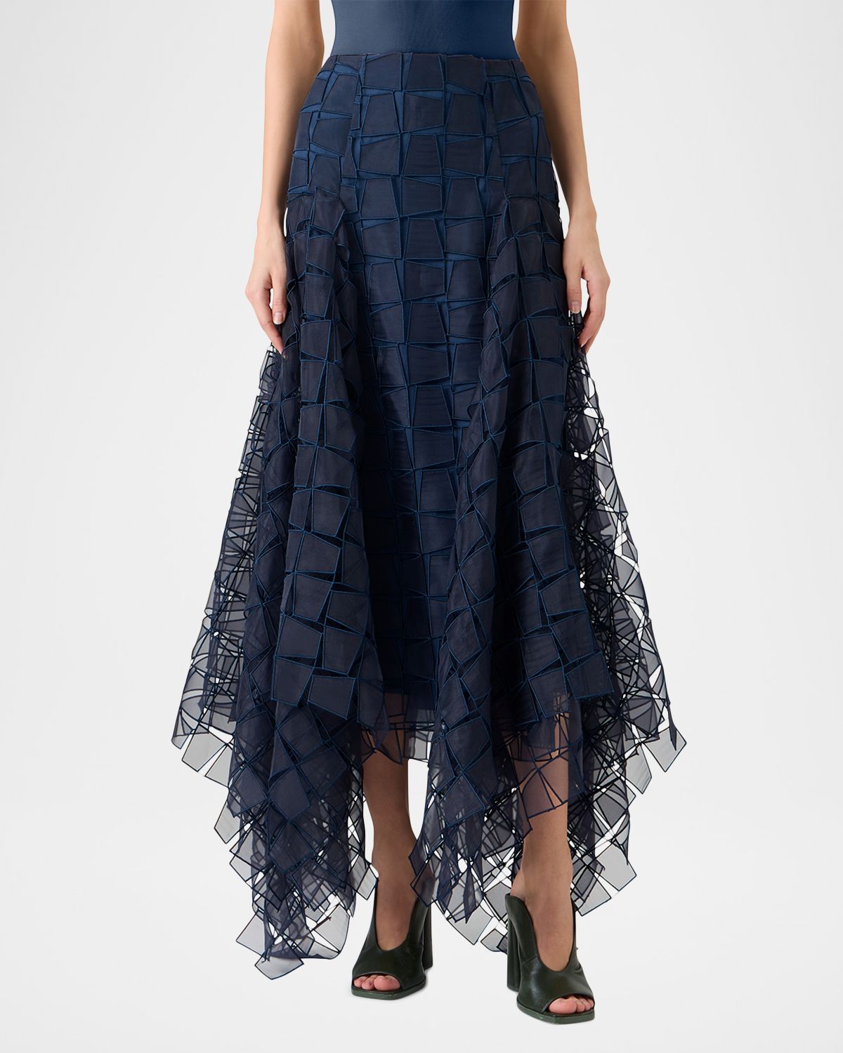 Akris Embroidered Organza Handkerchief Midi Skirt | Thumbnail 2