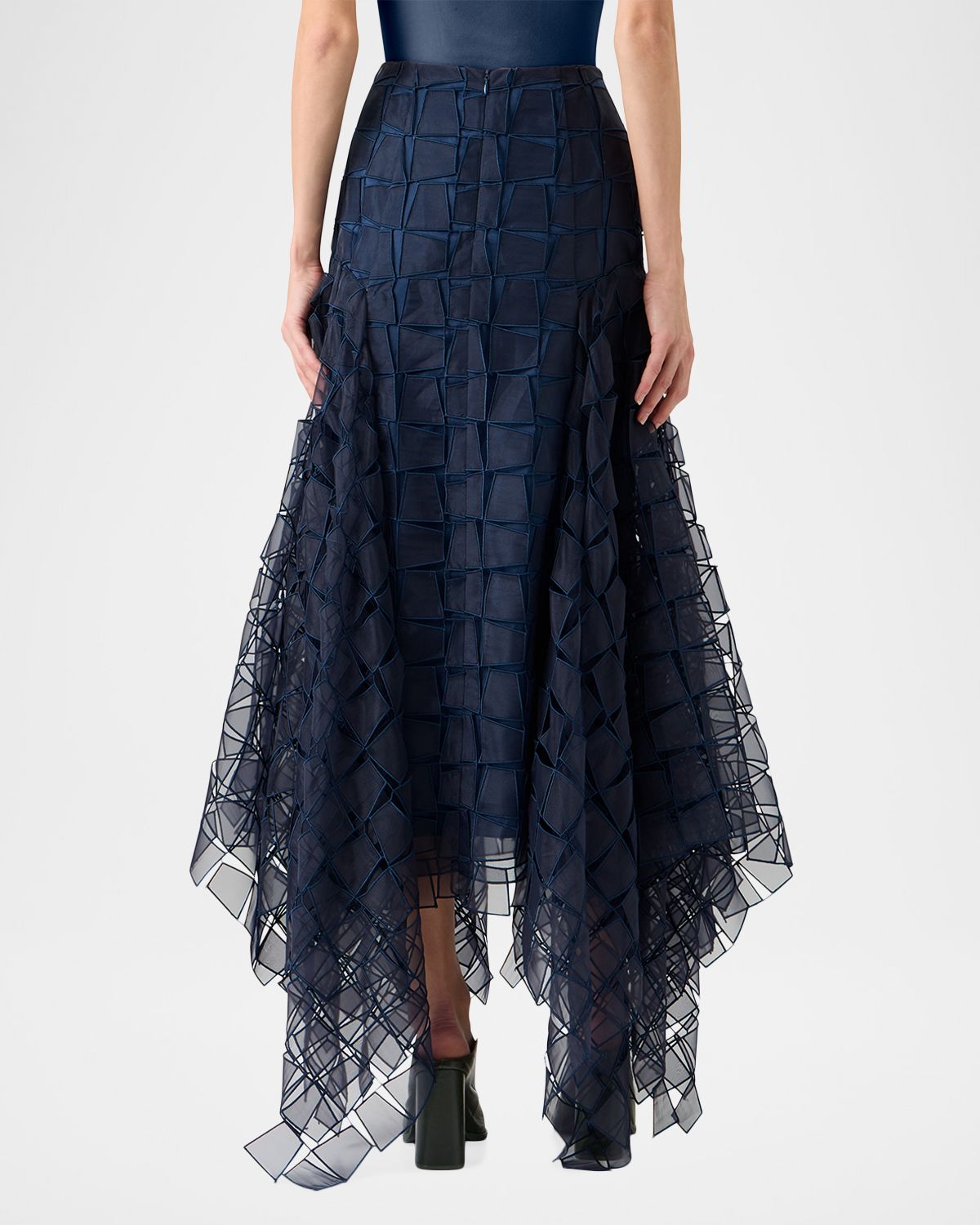 Akris Embroidered Organza Handkerchief Midi Skirt | Thumbnail 3