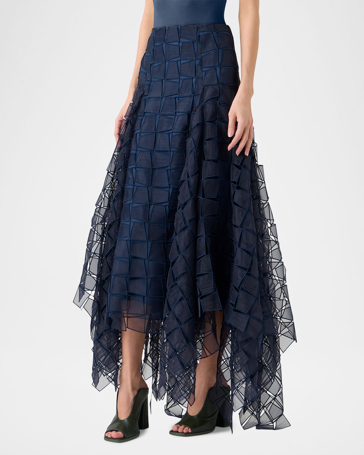 Akris Embroidered Organza Handkerchief Midi Skirt | Thumbnail 5