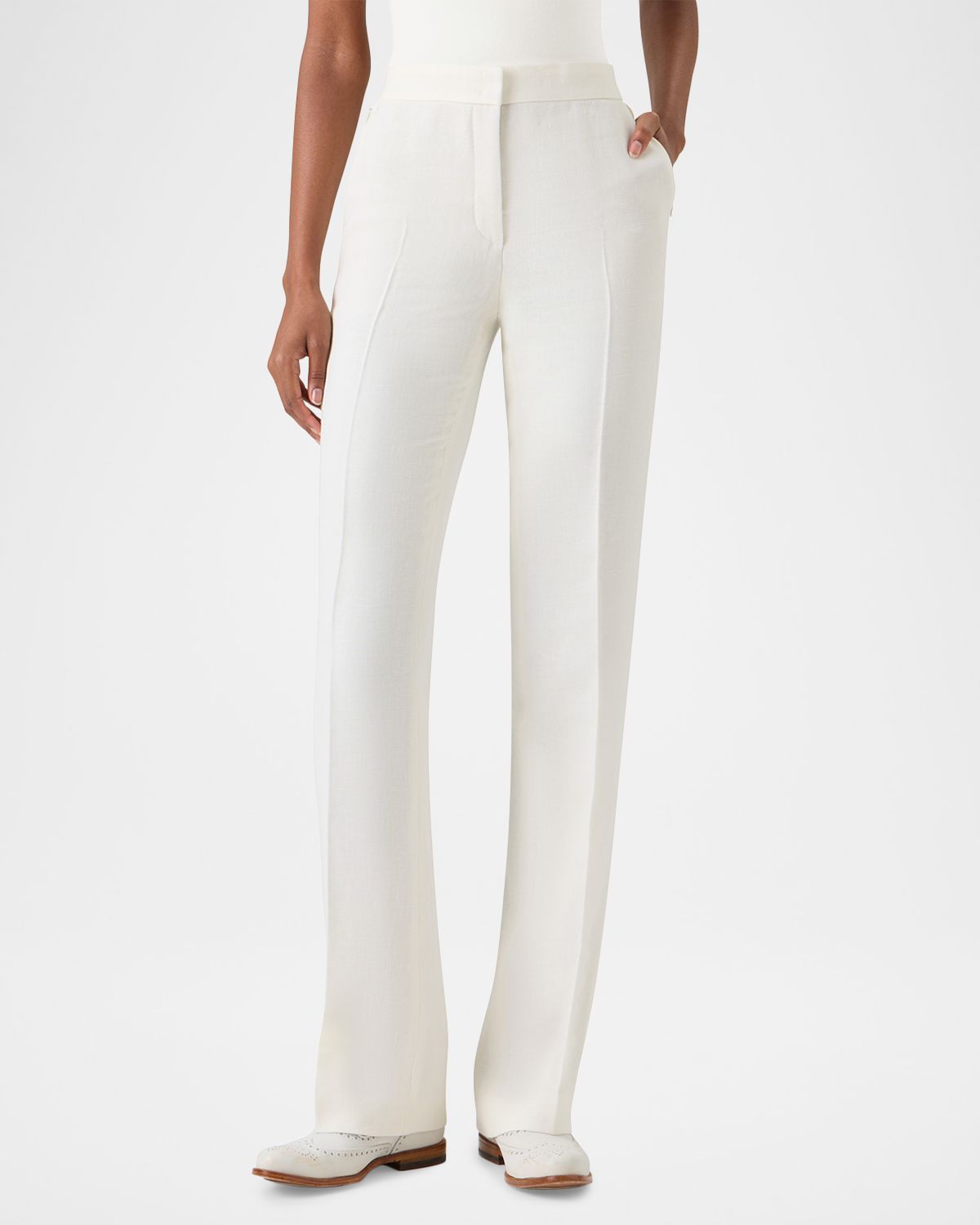 Akris Carl Linen-Wool Straight-Leg Pants | Thumbnail 6 Akris Carl Linen-Wool Straight-Leg Pants | Thumbnail 6