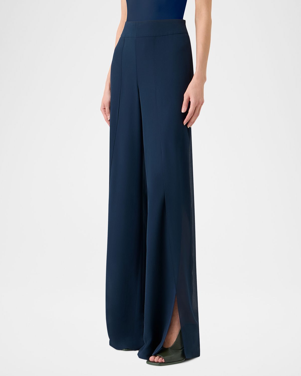 Akris Fellia Silk Georgette Flared Pants | Thumbnail 6 Akris Fellia Silk Georgette Flared Pants | Thumbnail 6