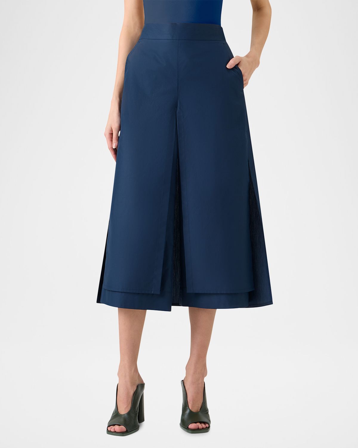 Akris Chiyoko Cotton Poplin Double-Layer Pants | Thumbnail 2