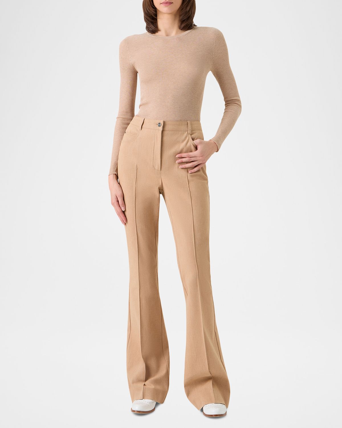 Akris Silk-Cotton Fitted Rib-Knit Sweater | Thumbnail 6 Akris Silk-Cotton Fitted Rib-Knit Sweater | Thumbnail 6