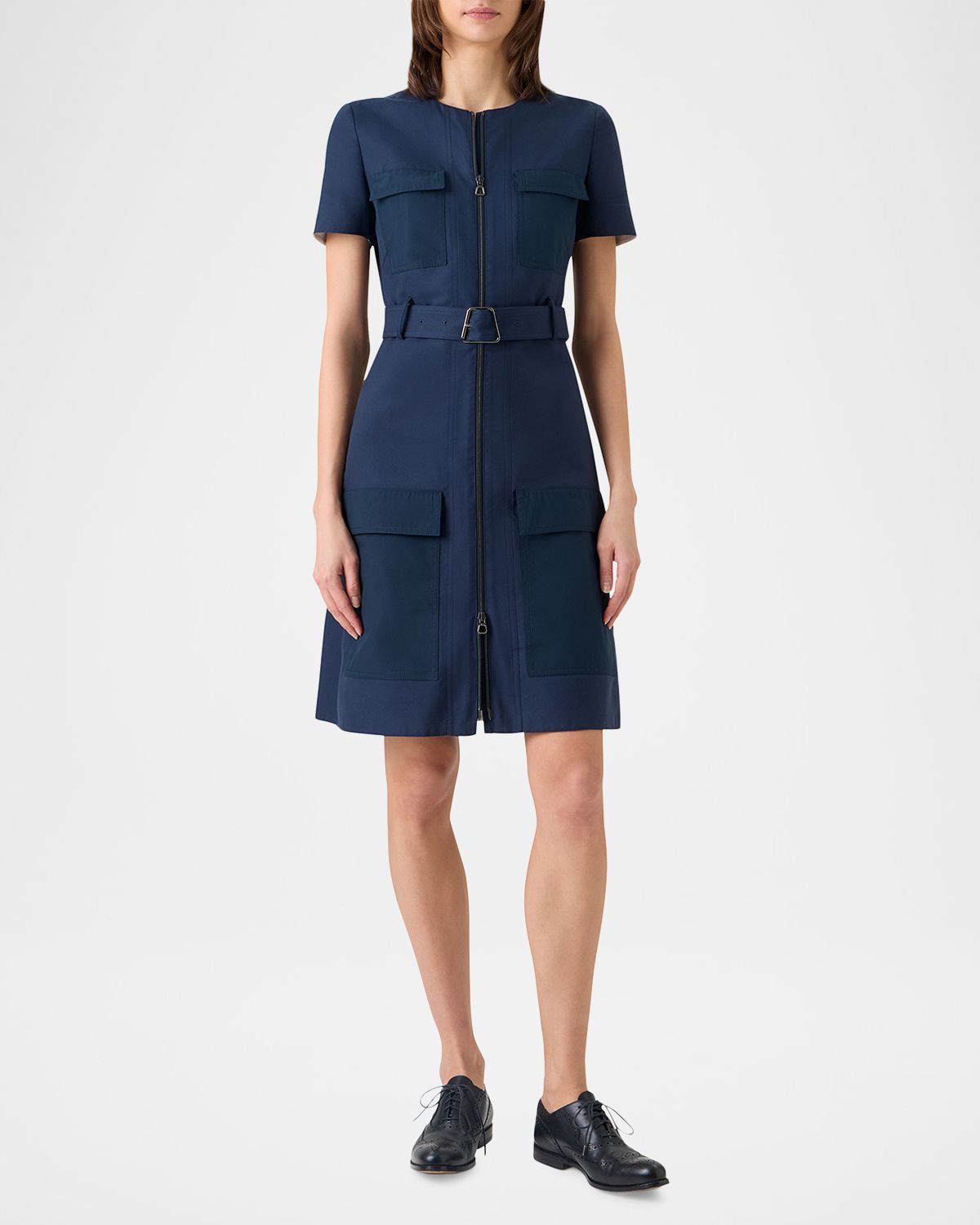 Akris Cotton-Blend Zip-Up Belted Jacket | Thumbnail 4 Akris Cotton-Blend Zip-Up Belted Jacket | Thumbnail 4