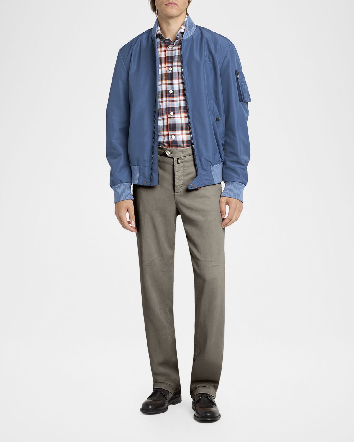 Kiton Men 's Lyocell Stretch Straight Leg Flat-Front Pants