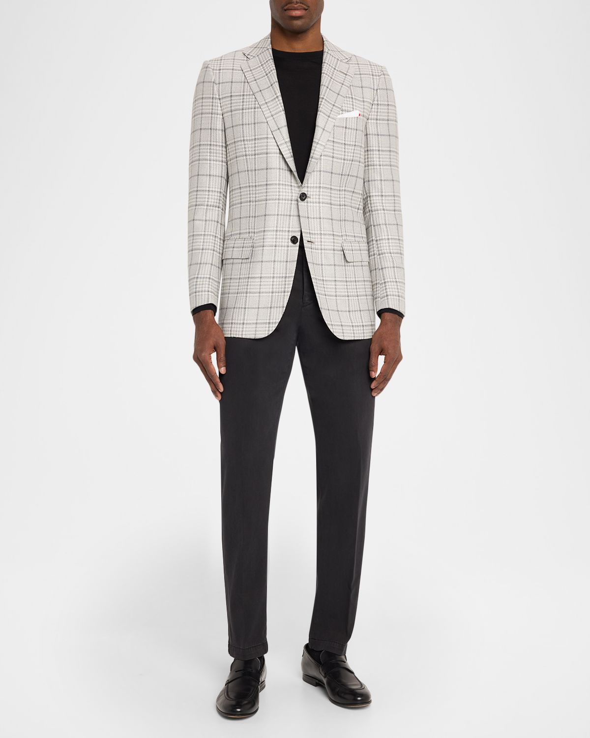 Kiton Men 's Lyocell Stretch Straight Leg Flat-Front Pants