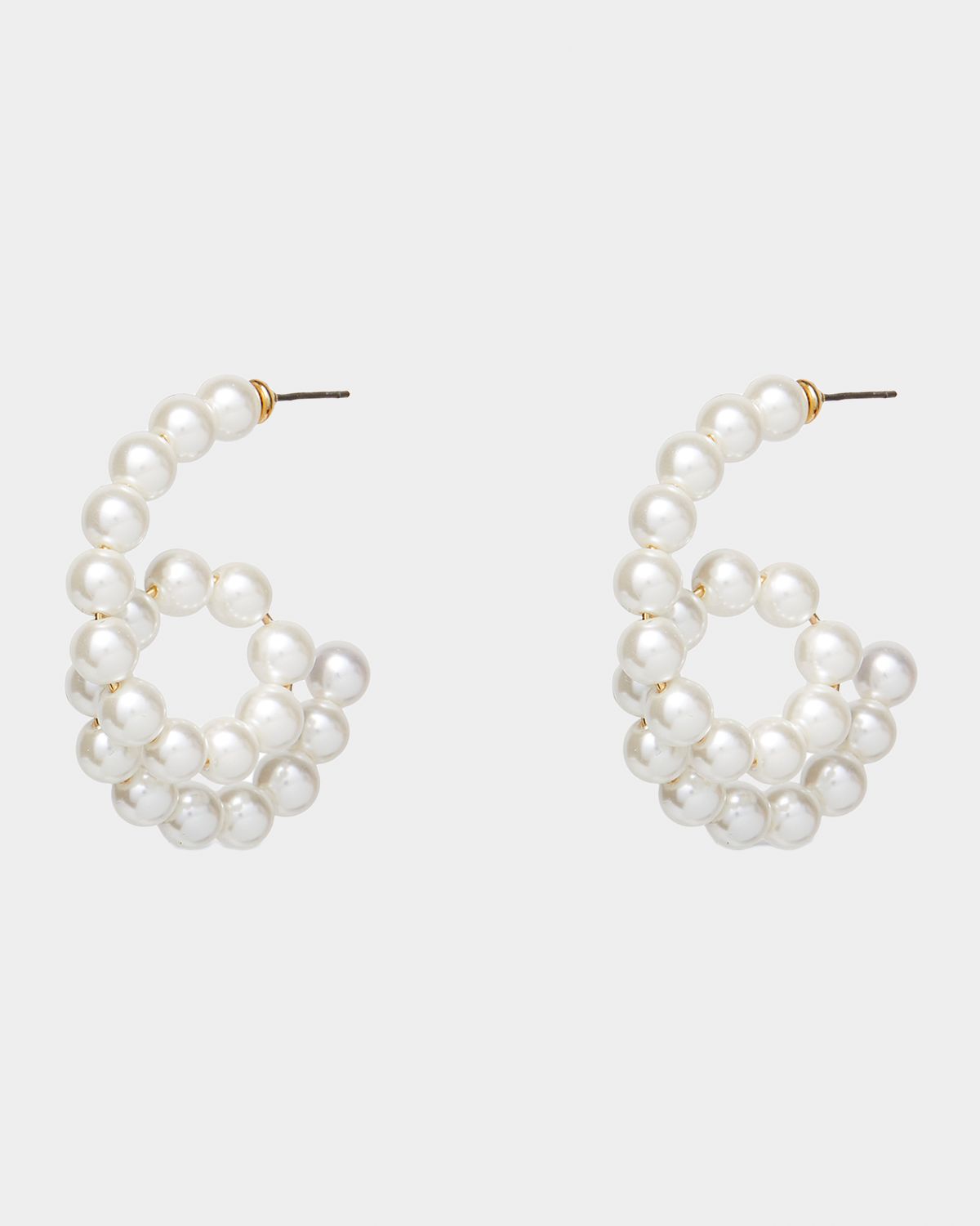 Lele Sadoughi Pearly Loop-De-Loop Hoop Earrings