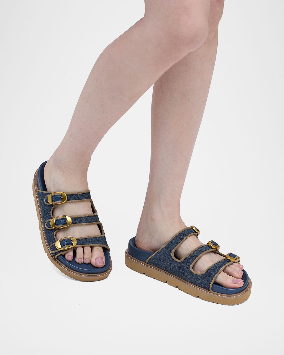 Marc Jacobs The Denim Suede Kiki Slides