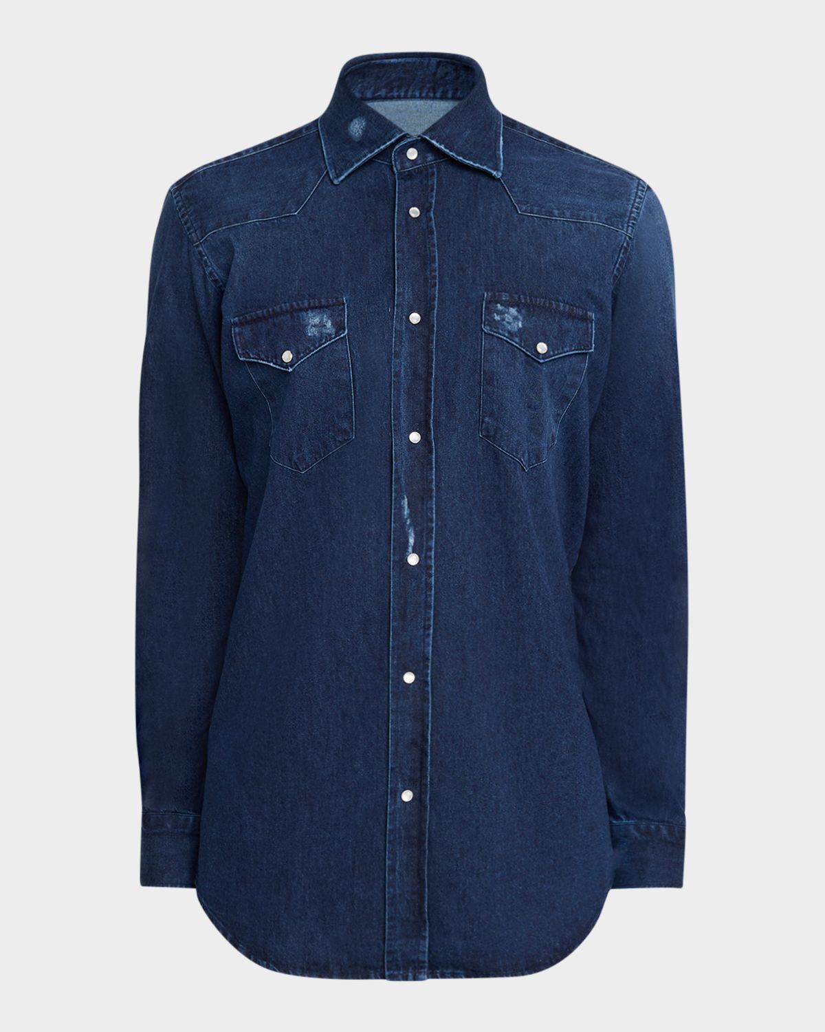 Sartorio Men 's Texas Western Snap-Front Denim Shirt
