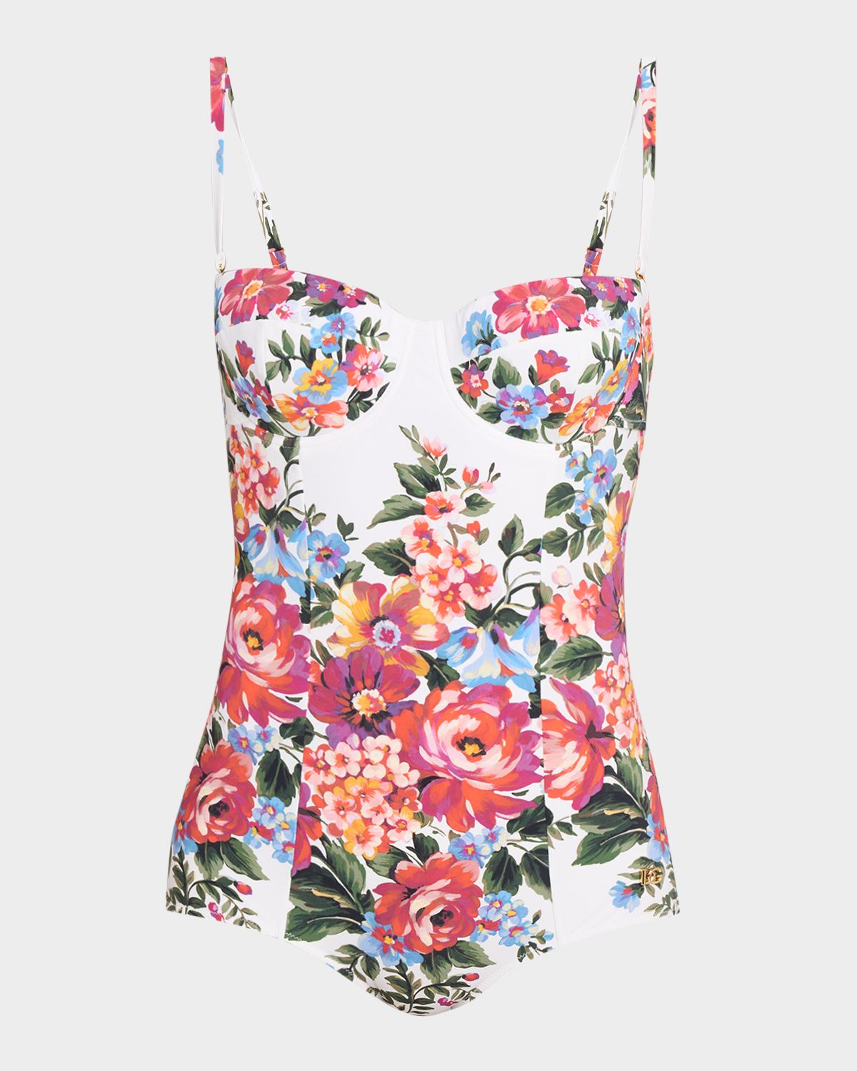 Dolce & Gabbana Floral Balconette One-Piece Swimsuit